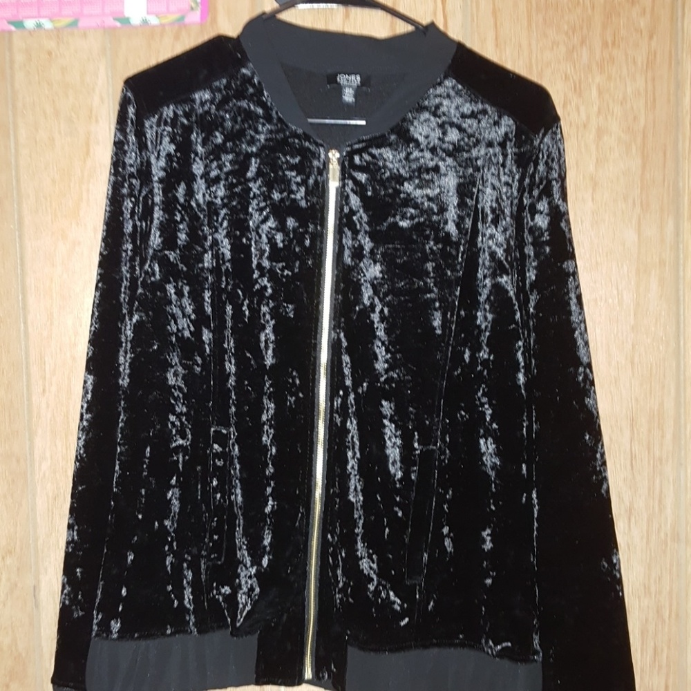 A suede long sleeve jacket